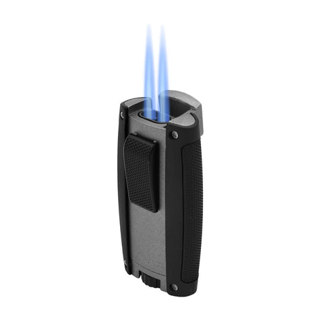Turismo Double Torch Lighter, Matte Gray