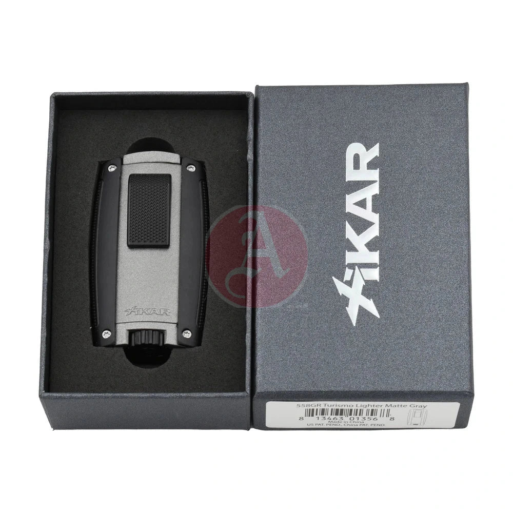 Turismo Double Torch Lighter, Matte Gray