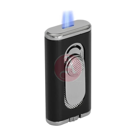 Verano Flat Flame Lighter, Wind Resistant, Black