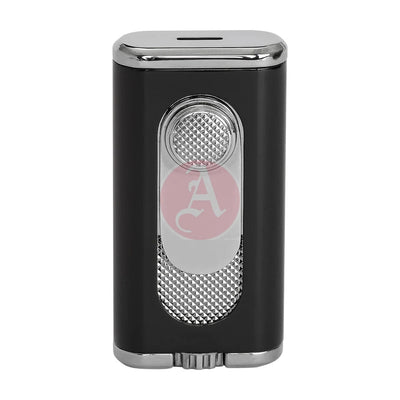 Verano Flat Flame Lighter, Wind Resistant, Black
