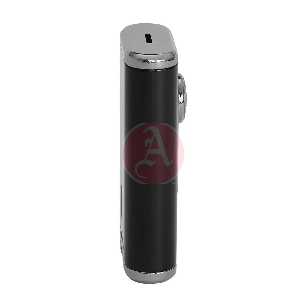 Verano Flat Flame Lighter, Wind Resistant, Black
