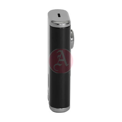 Verano Flat Flame Lighter, Wind Resistant, Black