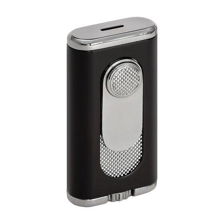 Verano Flat Flame Lighter, Wind Resistant, Black