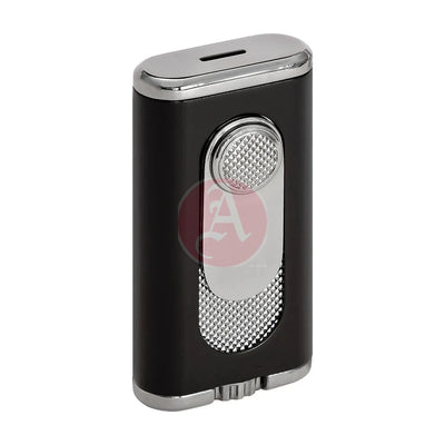 Verano Flat Flame Lighter, Wind Resistant, Black