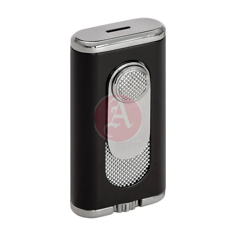 Verano Flat Flame Lighter, Wind Resistant, Black