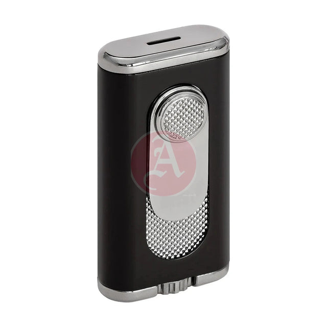 Verano Flat Flame Lighter, Wind Resistant, Black