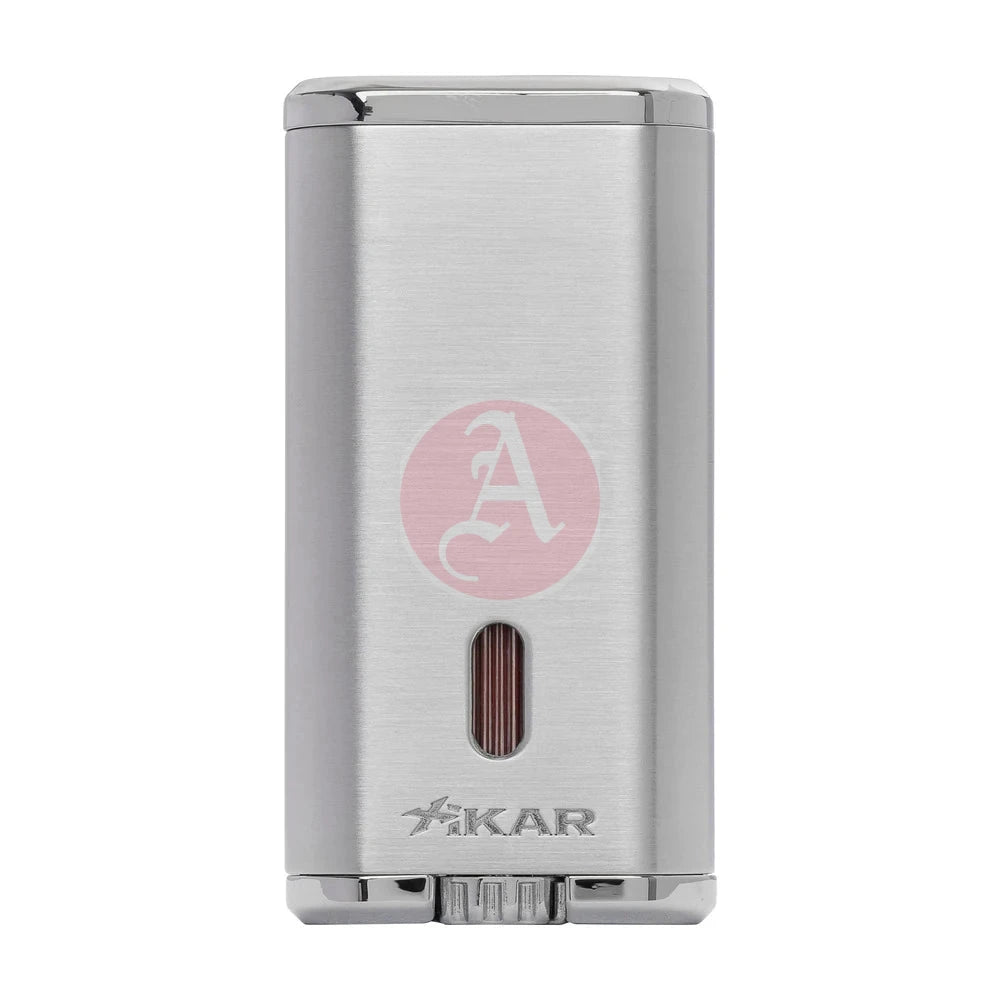 Verano Flat Flame Lighter, Wind Resistant, Silver