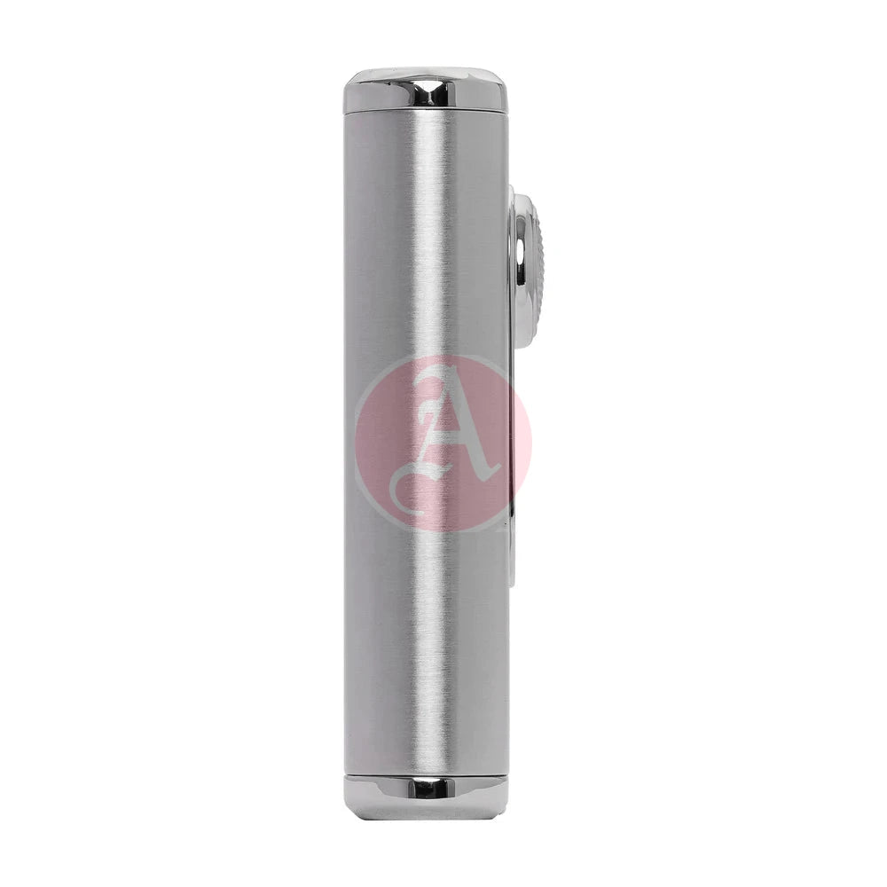Verano Flat Flame Lighter, Wind Resistant, Silver