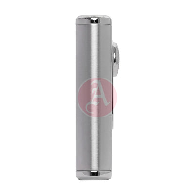 Verano Flat Flame Lighter, Wind Resistant, Silver