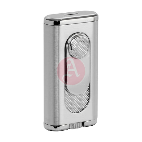Verano Flat Flame Lighter, Wind Resistant, Silver