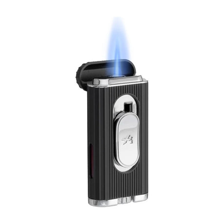 Xikar Hedron Lighter, Xkhd-1000 Hybrid Jet/Soft Flame Black & Chrome