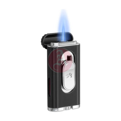 Xikar Hedron Lighter, Xkhd-1000 Hybrid Jet/Soft Flame Black & Chrome