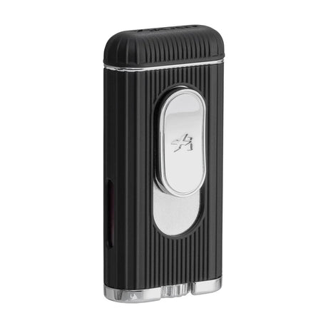 Xikar Hedron Lighter, Xkhd-1000 Hybrid Jet/Soft Flame Black & Chrome