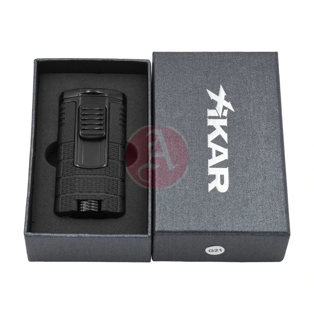 Xikar Tactical Triple Jet Lighter, Black/Black